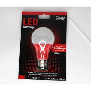 Red LED party bulb FEIT Electric 3.5 watts, 120 V, NEW, 11,000 life hours